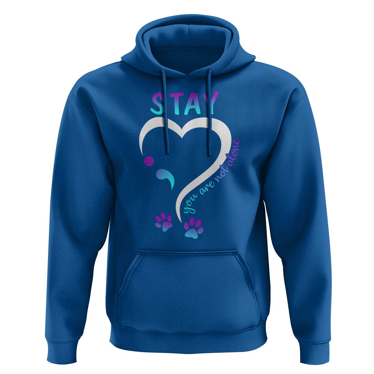 Suicide Prevention Dog Lover Hoodie Stay You Are Not Alone Semicolon - Wonder Print Shop