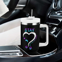Suicide Prevention Dog Lover Tumbler With Handle Stay You Are Not Alone Semicolon