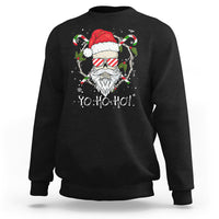 Christmas Sweatshirt Skull Santa Beard Sunglass Candy Cane - Wonder Print Shop