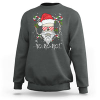 Christmas Sweatshirt Skull Santa Beard Sunglass Candy Cane - Wonder Print Shop