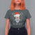 Christmas T Shirt For Women Skull Santa Beard Sunglass Candy Cane - Wonder Print Shop