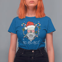 Christmas T Shirt For Women Skull Santa Beard Sunglass Candy Cane - Wonder Print Shop