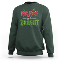 Merry And Bright Christmas Tree Xmas Holiday Sweatshirt - Wonder Print Shop