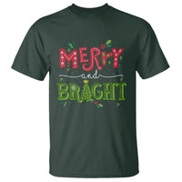 Merry And Bright Christmas Tree Xmas Holiday T Shirt - Wonder Print Shop