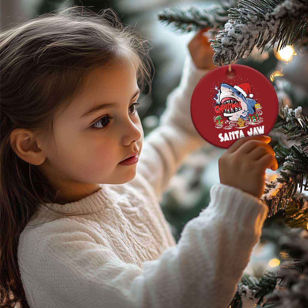 Xmas Shark Santa Jaws Christmas Ornament - Wonder Print Shop