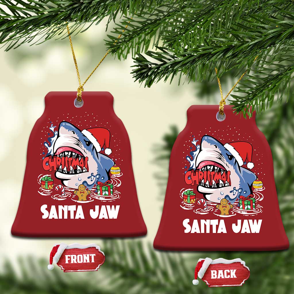 Xmas Shark Santa Jaws Christmas Ornament - Wonder Print Shop