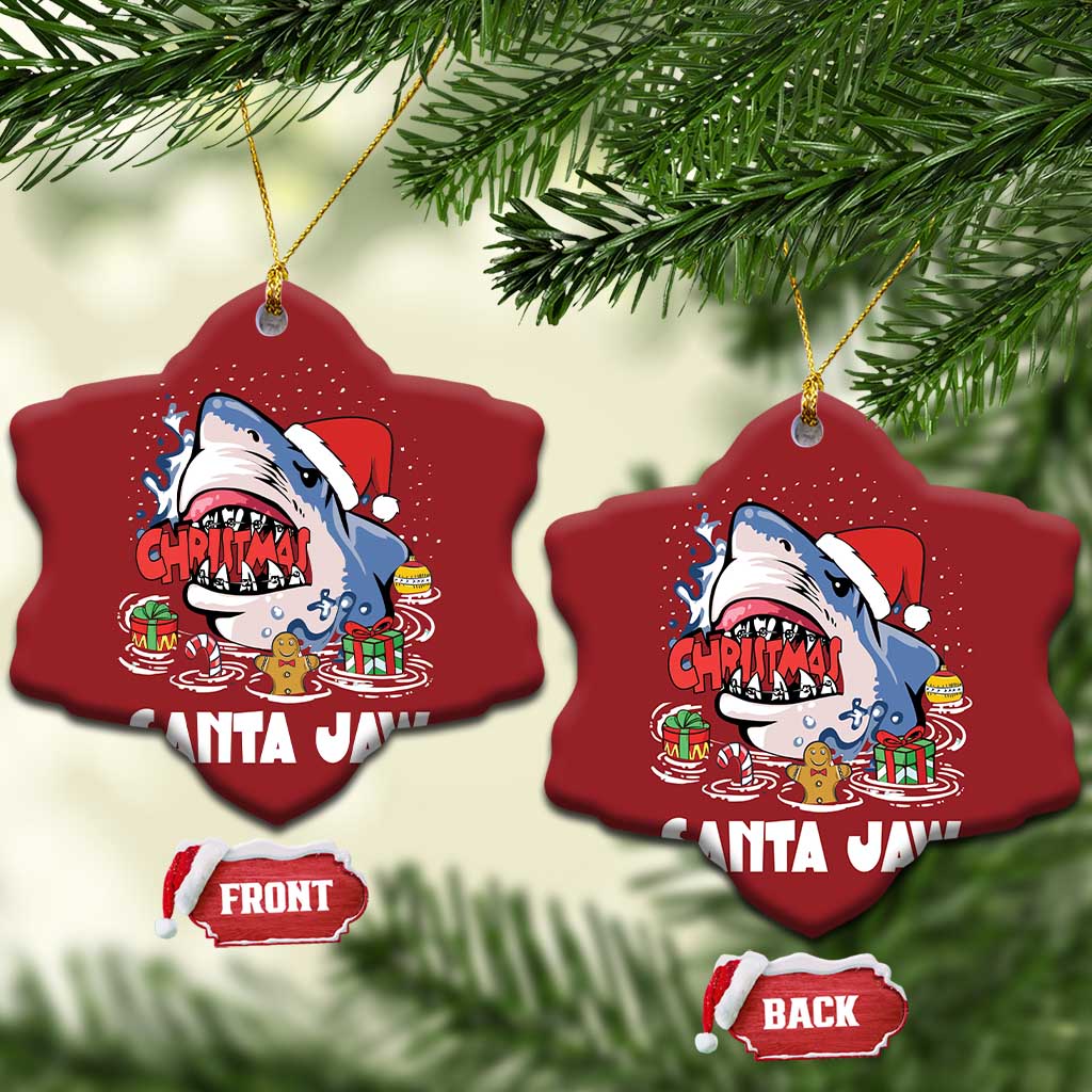 Xmas Shark Santa Jaws Christmas Ornament - Wonder Print Shop