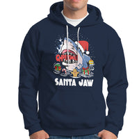 Santa Jaws Shark Christmas At The Beach Hoodie - Wonder Print Shop