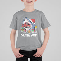 Santa Jaws Shark Christmas At The Beach T Shirt For Kid - Wonder Print Shop