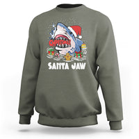 Santa Jaws Shark Christmas At The Beach Sweatshirt - Wonder Print Shop