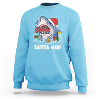 Santa Jaws Shark Christmas At The Beach Sweatshirt - Wonder Print Shop