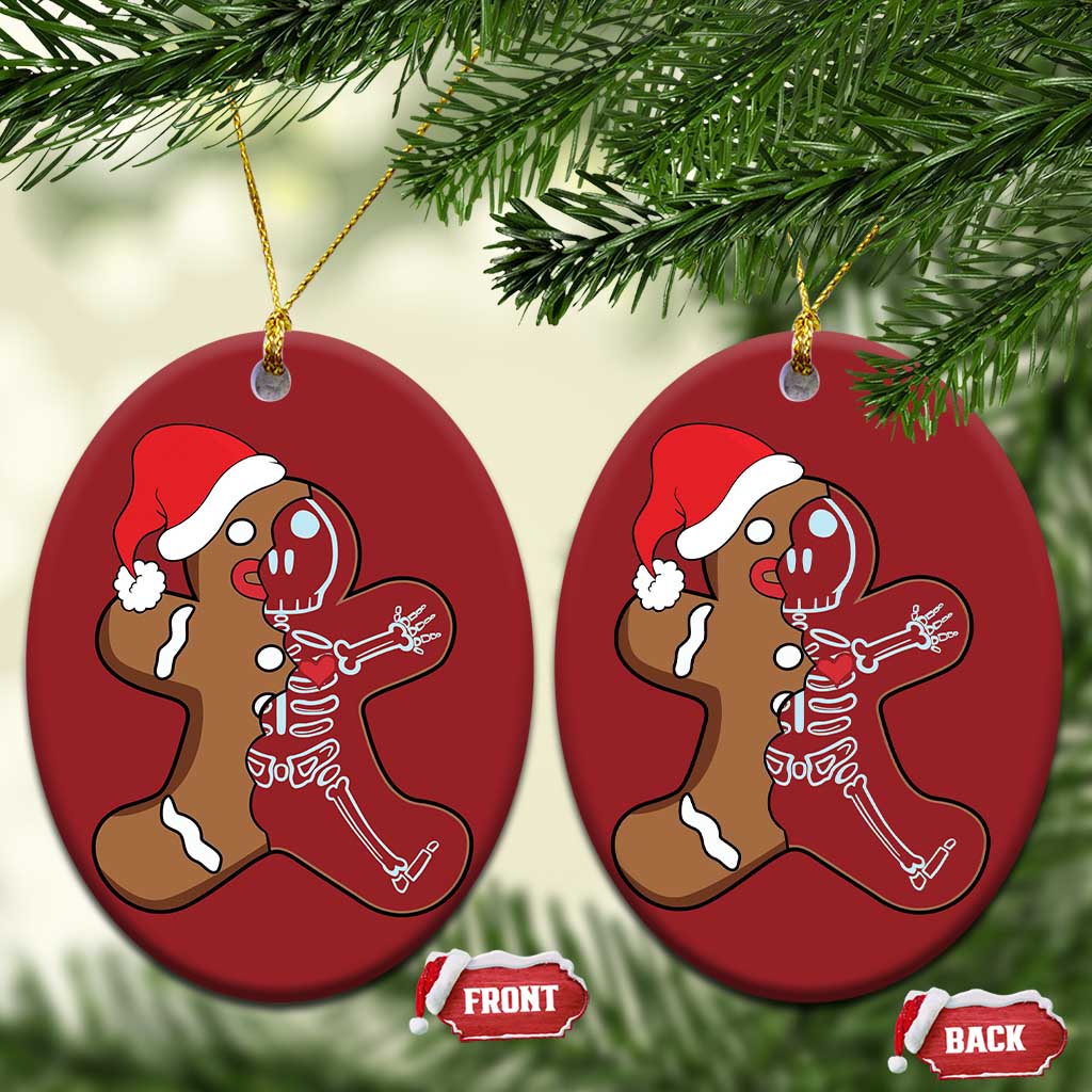Funny Christmas Gingerbread Skeleton X-Ray Tech Nurse Christmas Ornament - Wonder Print Shop