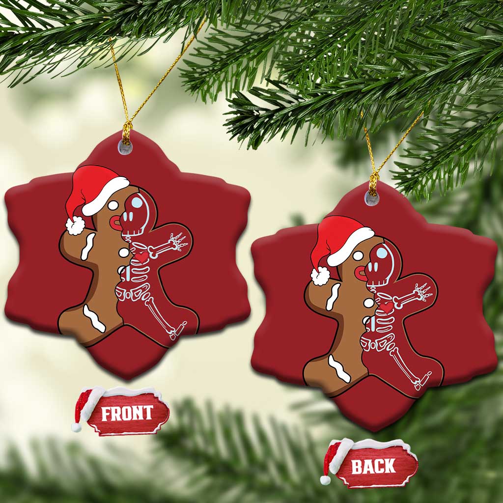 Funny Christmas Gingerbread Skeleton X-Ray Tech Nurse Christmas Ornament - Wonder Print Shop