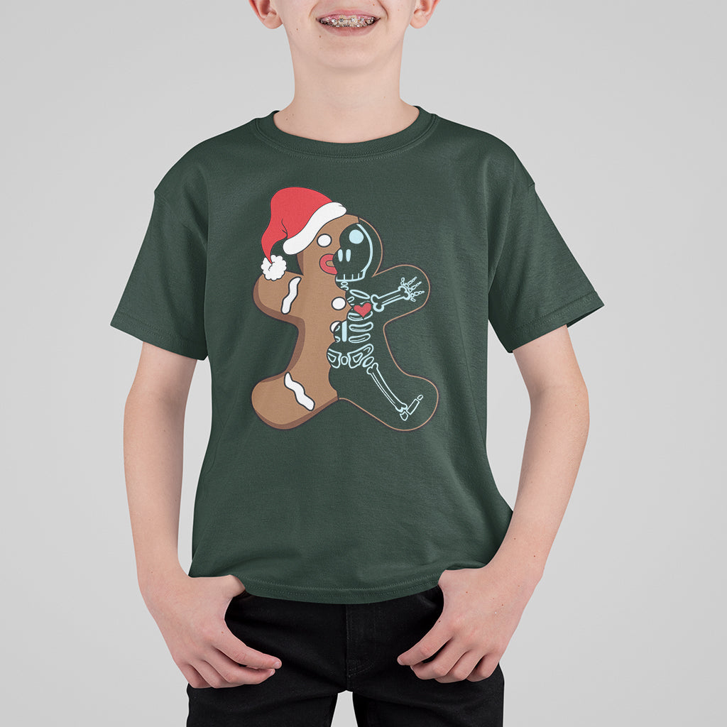 Christmas T Shirt For Kid Gingerbread Skeleton X-Ray Tech Nurse - Wonder Print Shop