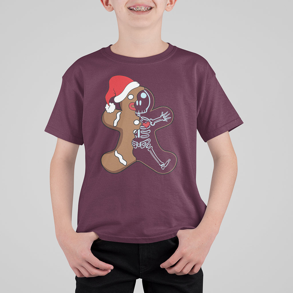 Christmas T Shirt For Kid Gingerbread Skeleton X-Ray Tech Nurse - Wonder Print Shop