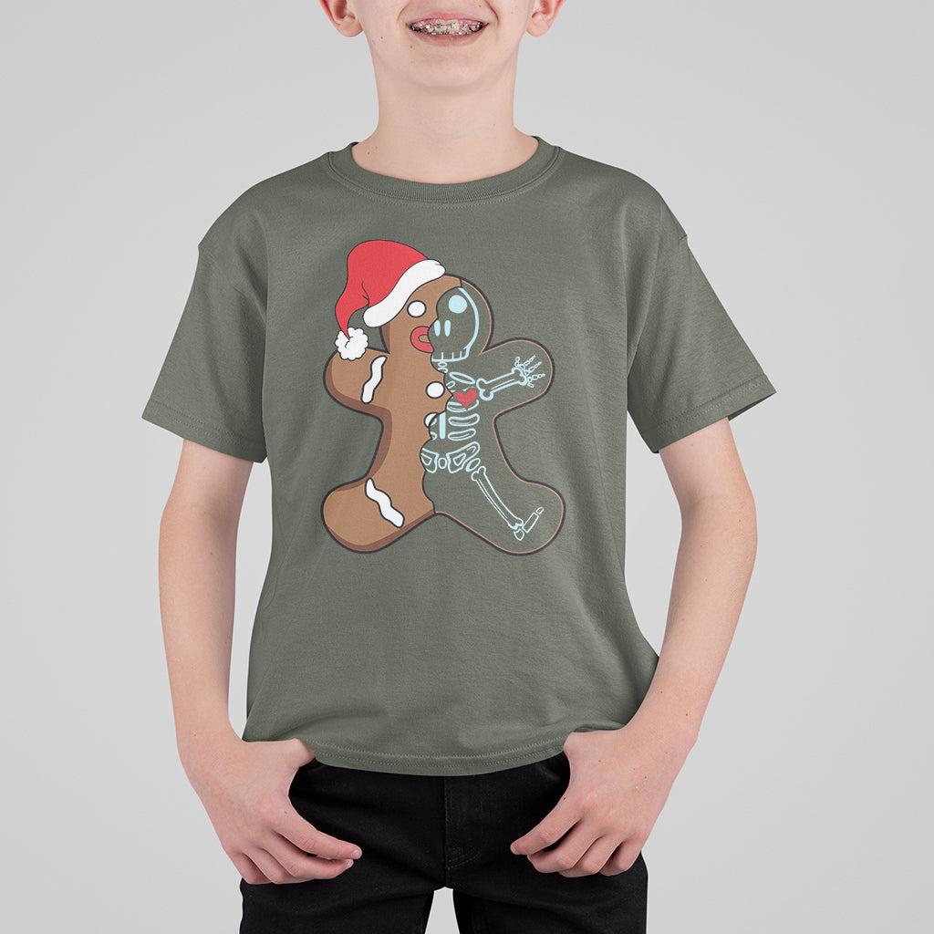 Christmas T Shirt For Kid Gingerbread Skeleton X-Ray Tech Nurse - Wonder Print Shop