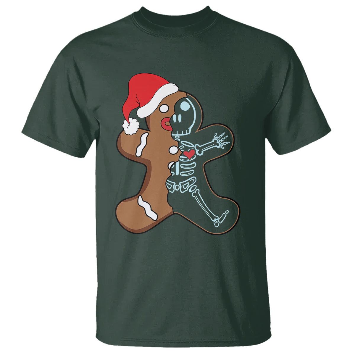 Christmas T Shirt Gingerbread Skeleton X-Ray Tech Nurse - Wonder Print Shop