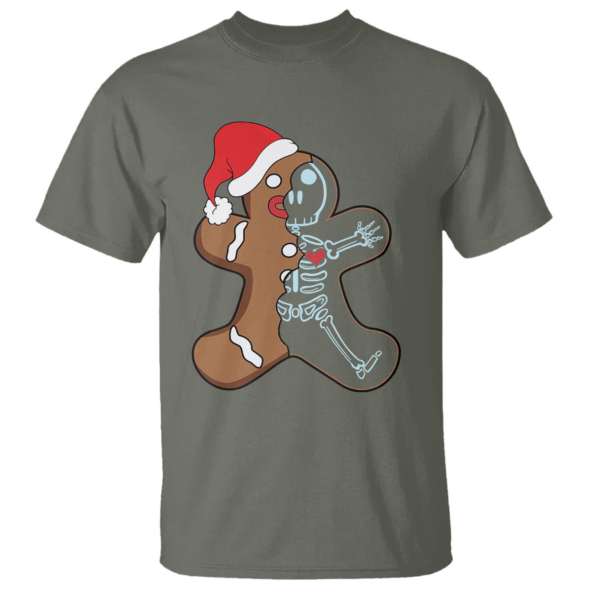 Christmas T Shirt Gingerbread Skeleton X-Ray Tech Nurse - Wonder Print Shop