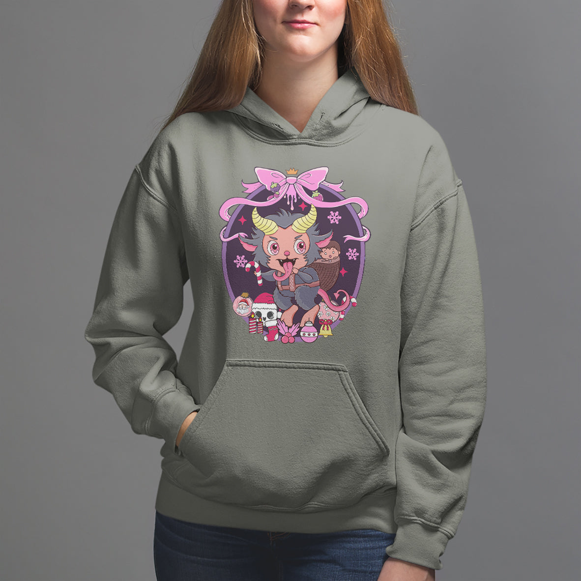 Kawaii Pastel Krampus Cute Creepy Christmas Hoodie - Wonder Print Shop