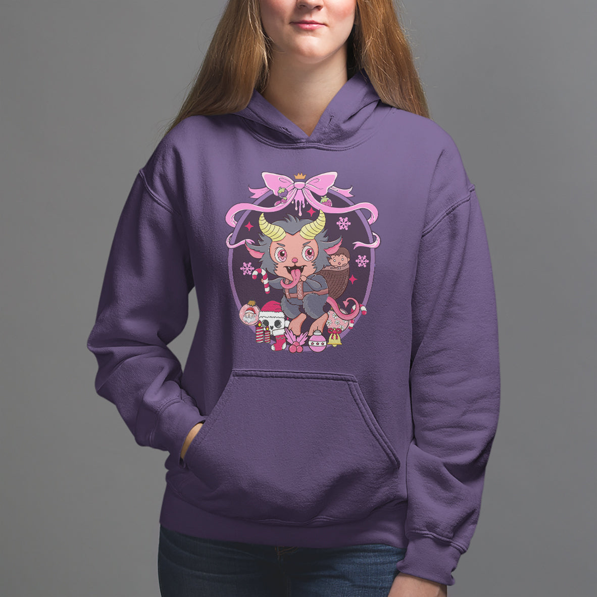 Kawaii Pastel Krampus Cute Creepy Christmas Hoodie - Wonder Print Shop