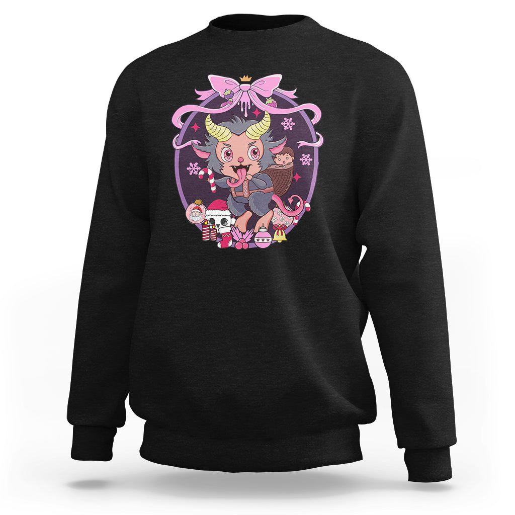 Kawaii Pastel Krampus Cute Creepy Christmas Sweatshirt - Wonder Print Shop