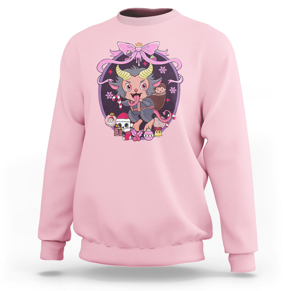 Kawaii Pastel Krampus Cute Creepy Christmas Sweatshirt - Wonder Print Shop