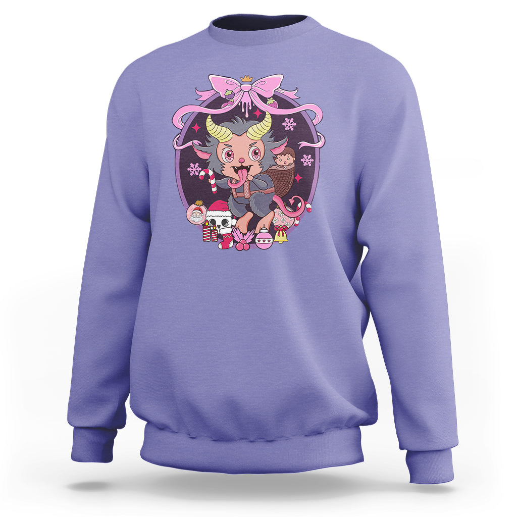 Kawaii Pastel Krampus Cute Creepy Christmas Sweatshirt - Wonder Print Shop