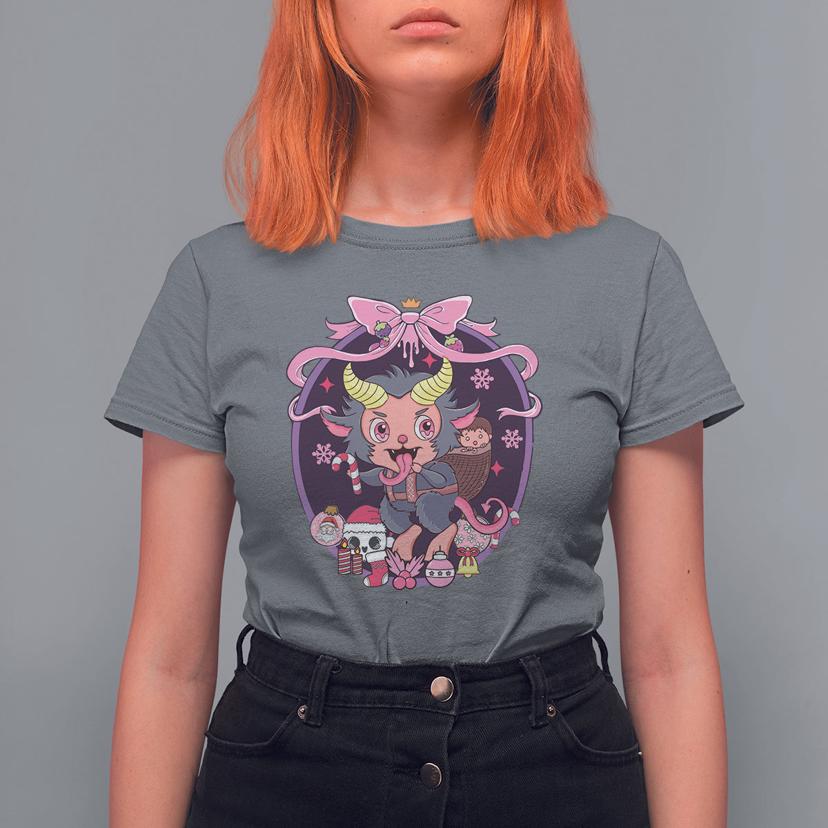 Kawaii Pastel Krampus Cute Creepy Christmas T Shirt For Women - Wonder Print Shop
