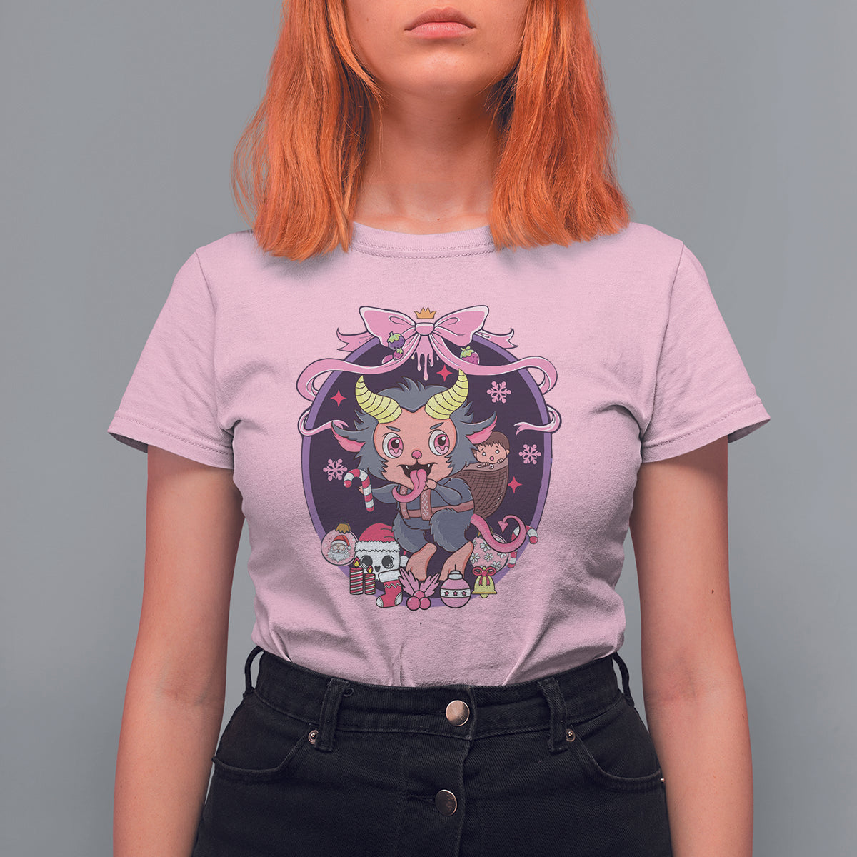 Kawaii Pastel Krampus Cute Creepy Christmas T Shirt For Women - Wonder Print Shop