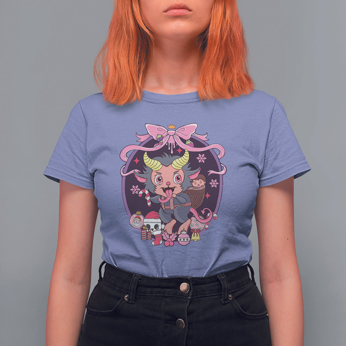Kawaii Pastel Krampus Cute Creepy Christmas T Shirt For Women - Wonder Print Shop