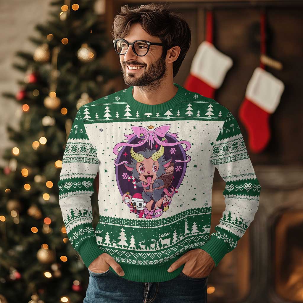 Christmas Kawaii Pastel Krampus Ugly Christmas Sweater - Wonder Print Shop