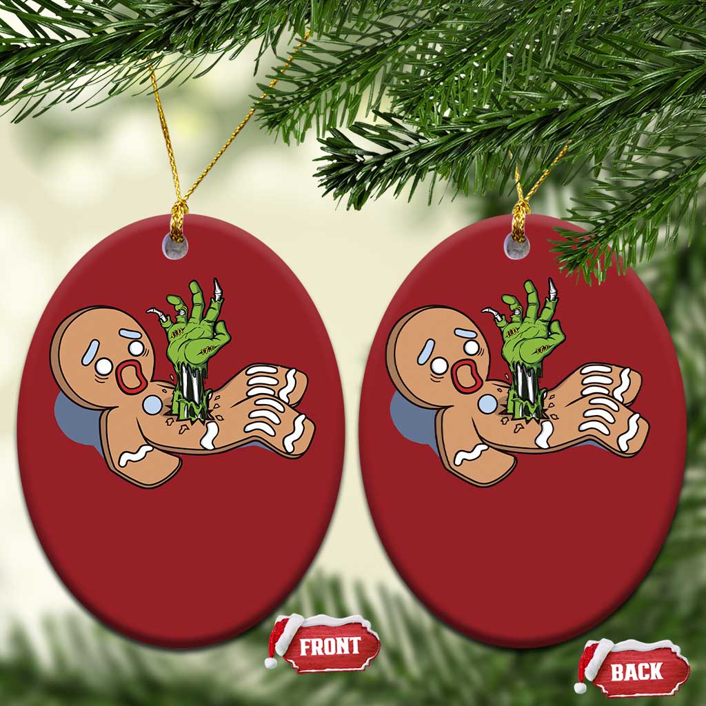 Funny Xmas Christmas Ornament Scary Zombie Gingerbread Krampus Broken Cookie - Wonder Print Shop