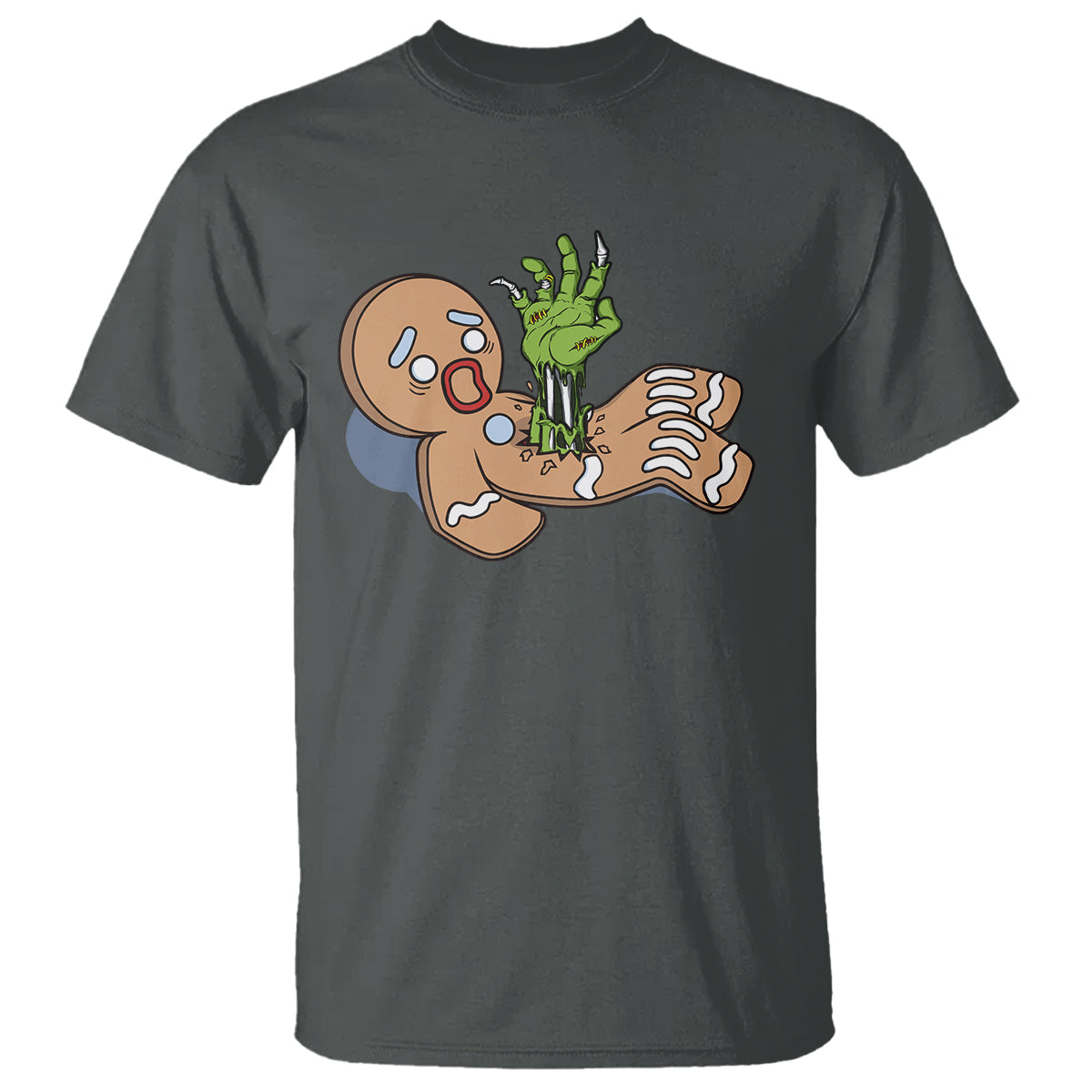 Scary Zombie Gingerbread Krampus Christmas Broken Cookie T Shirt - Wonder Print Shop