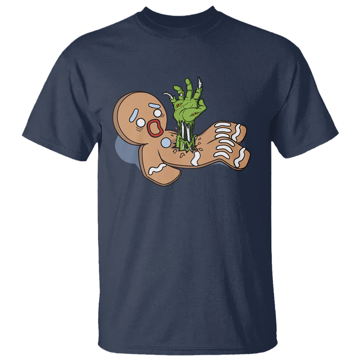 Scary Zombie Gingerbread Krampus Christmas Broken Cookie T Shirt - Wonder Print Shop