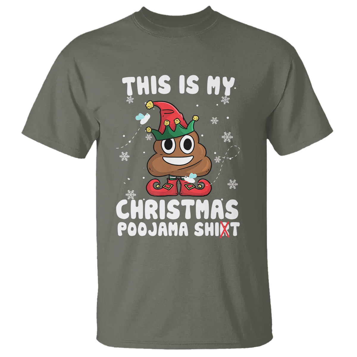 Funny Elf Poop This Is My Christmas Poojama Shirt T Shirt - Wonder Print Shop