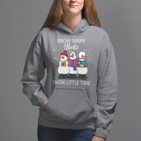 Christmas Hoodie Snow Many Books Snow Little Time Winter Bookworm - Wonder Print Shop