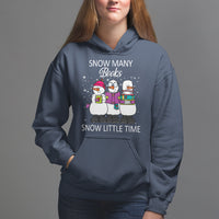 Christmas Hoodie Snow Many Books Snow Little Time Winter Bookworm - Wonder Print Shop