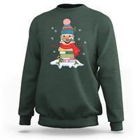 Christmas Sweatshirt Snowman Library Book Stack Winter Librarian - Wonder Print Shop