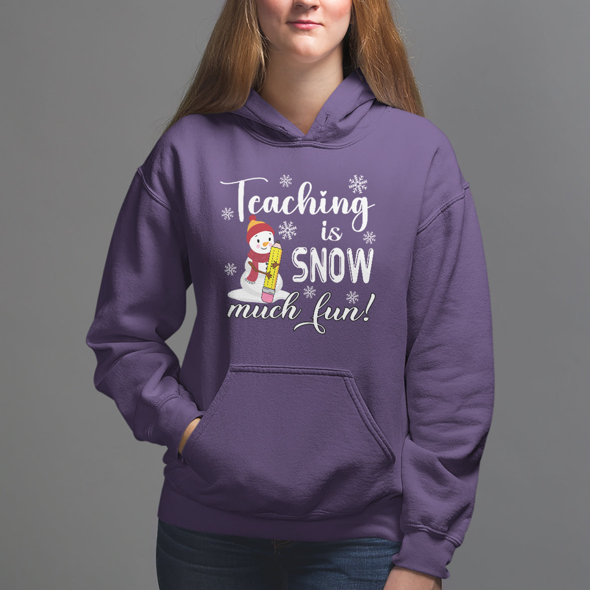 Christmas Hoodie Teaching Is Snow Much Fun Winter Teacher - Wonder Print Shop