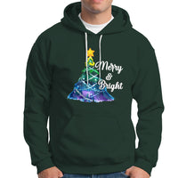 Merry And Bright Colorful Christmas Tree Xmas Holiday Hoodie - Wonder Print Shop