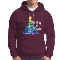 Merry And Bright Colorful Christmas Tree Xmas Holiday Hoodie - Wonder Print Shop