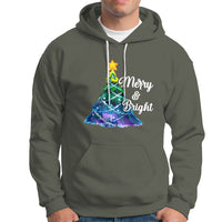 Merry And Bright Colorful Christmas Tree Xmas Holiday Hoodie - Wonder Print Shop
