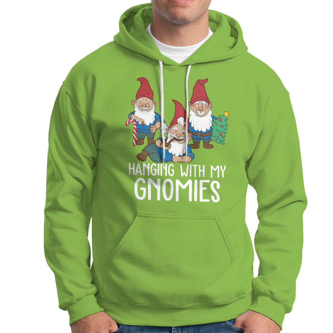Hanging With My Gnomies Funny Christmas Garden Gnome Hoodie - Wonder Print Shop