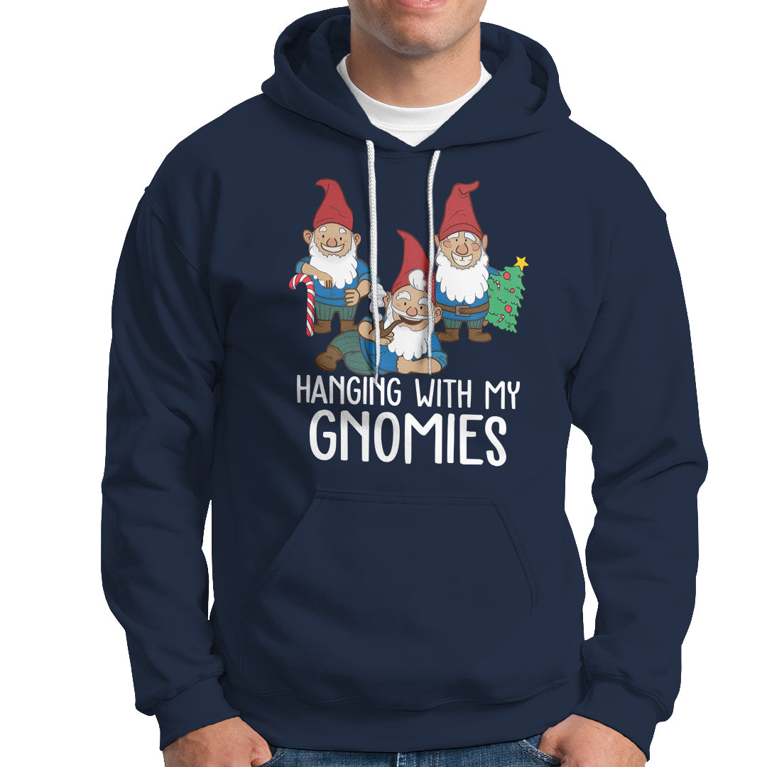 Hanging With My Gnomies Funny Christmas Garden Gnome Hoodie - Wonder Print Shop