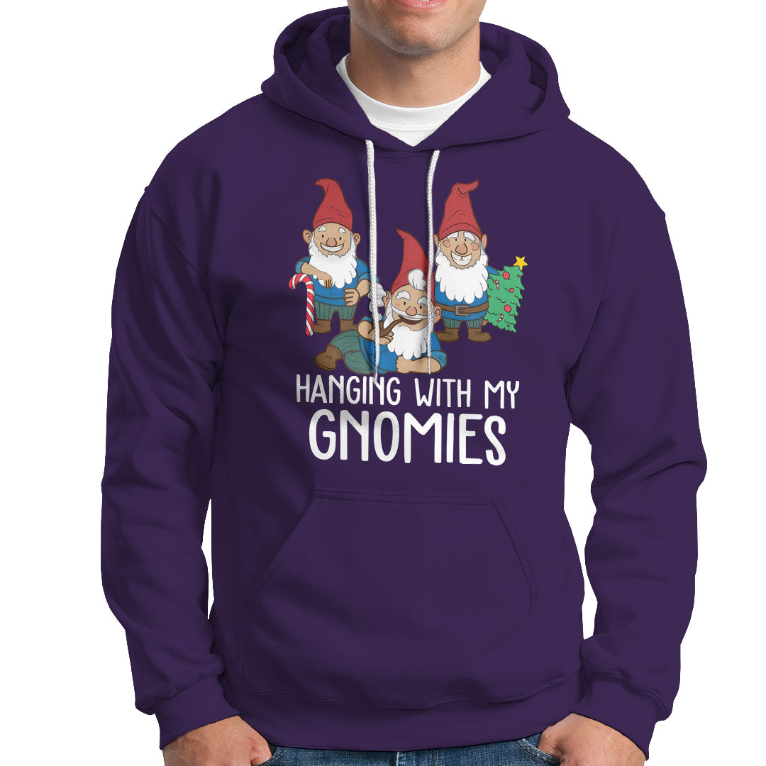 Hanging With My Gnomies Funny Christmas Garden Gnome Hoodie - Wonder Print Shop
