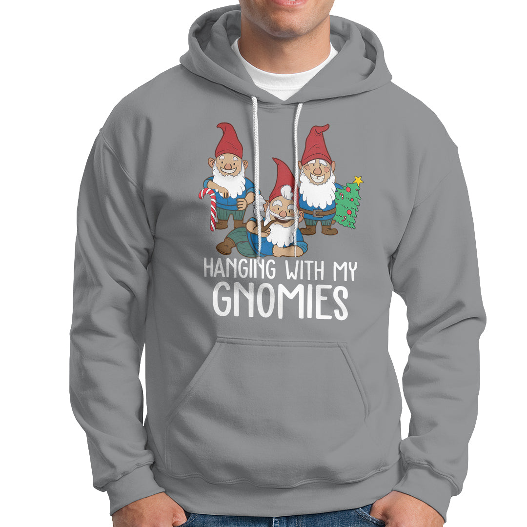 Hanging With My Gnomies Funny Christmas Garden Gnome Hoodie - Wonder Print Shop