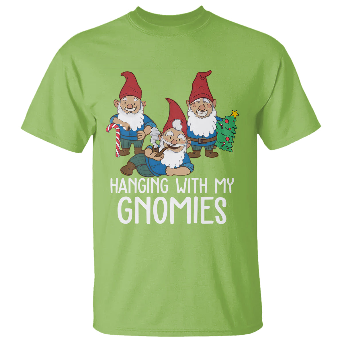 Hanging With My Gnomies Funny Christmas Garden Gnome T Shirt - Wonder Print Shop