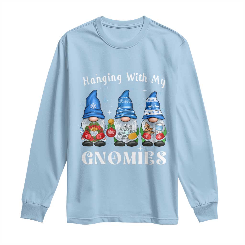Hanging With My Gnomies Cute Xmas Gnome Long Sleeve Shirt