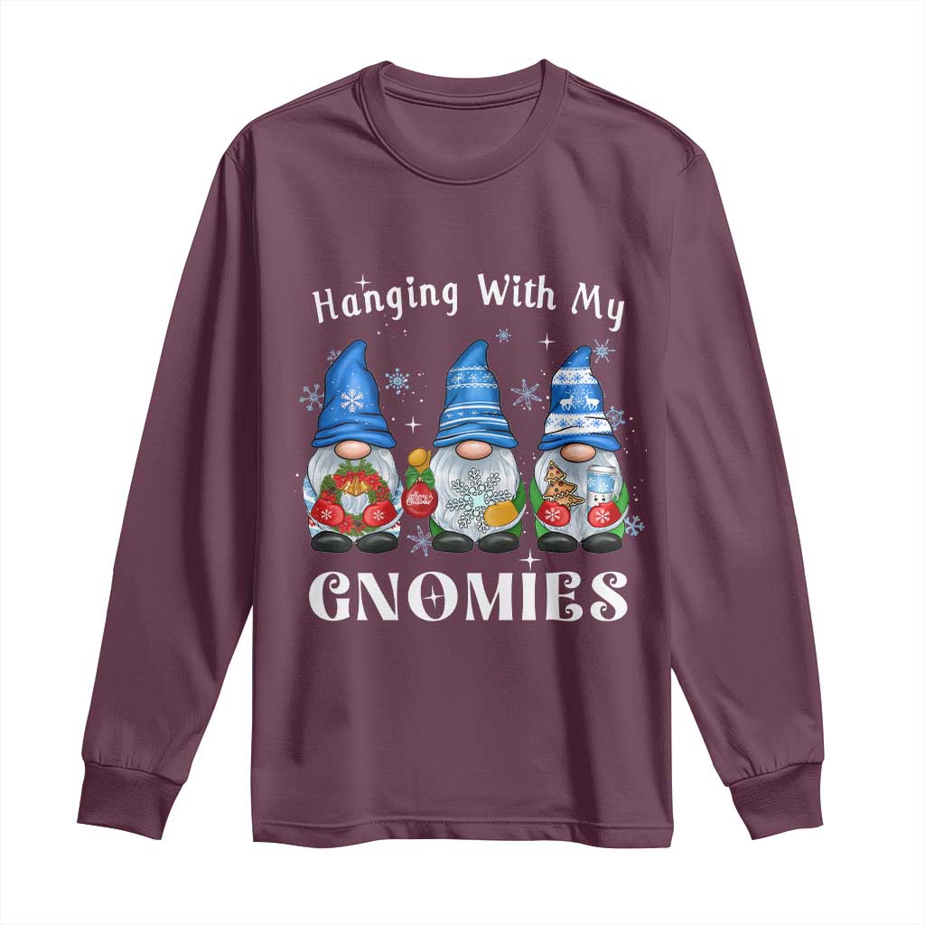 Hanging With My Gnomies Cute Xmas Gnome Long Sleeve Shirt