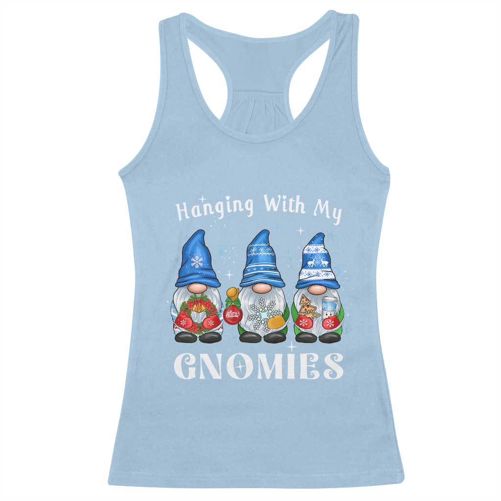 Hanging With My Gnomies Cute Xmas Gnome Racerback Tank Top
